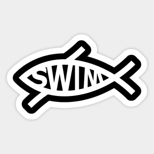 Jesus Fish Swim Swimming Christian Swimmer Gifts Sticker